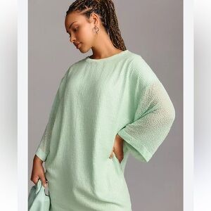 NWT Anthropologie Let Me Be Mint Green Fully Sequined Beaded Dress Size M